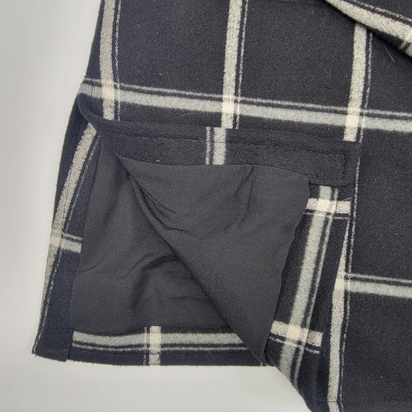 J. Jill Black Cream Windowpane Print Fill Zip Front Jacket Lined Size Small - Picture 7 of 13